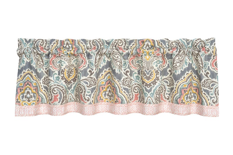 Waverly Artisanal Valances for Windows Rod Pocket Curtains for -Kitchen and Living Room, 60" x 16", Mineral - Image 2